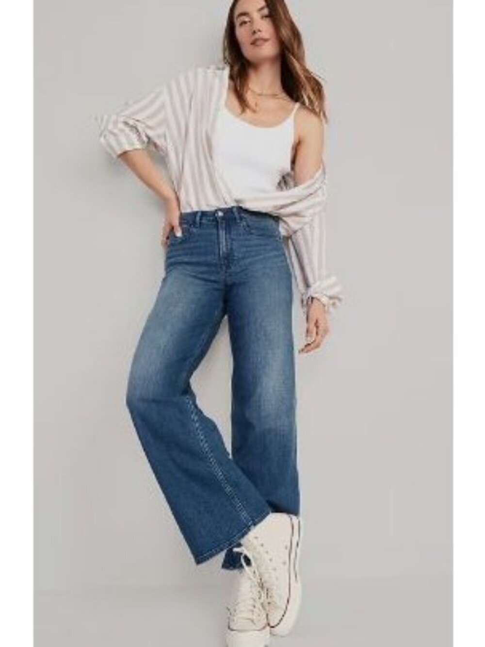 Old Navy Wow Wide-Leg High-Waisted Jeans Size 2 Women's Hippie Boho - Picture 2 of 11